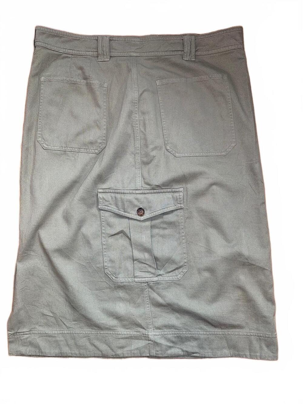 Lauren Ralph Lauren Olive Khaki Stretch Chino Cargo Pencil Skirt 14 Americana